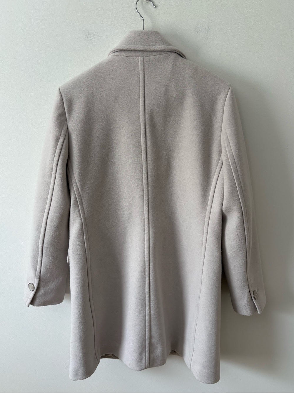 Ever New Classic Ivory Collared Coat Size US 10 Tailored Wool Look Fall Classic - Picture 9 of 13